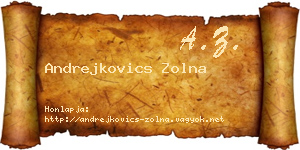 Andrejkovics Zolna névjegykártya